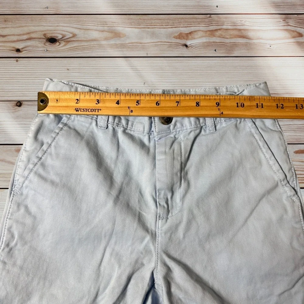 Children's Place Twill Set of 2 Shorts Boys 8 Green Blue Adjustable Waist Casual
